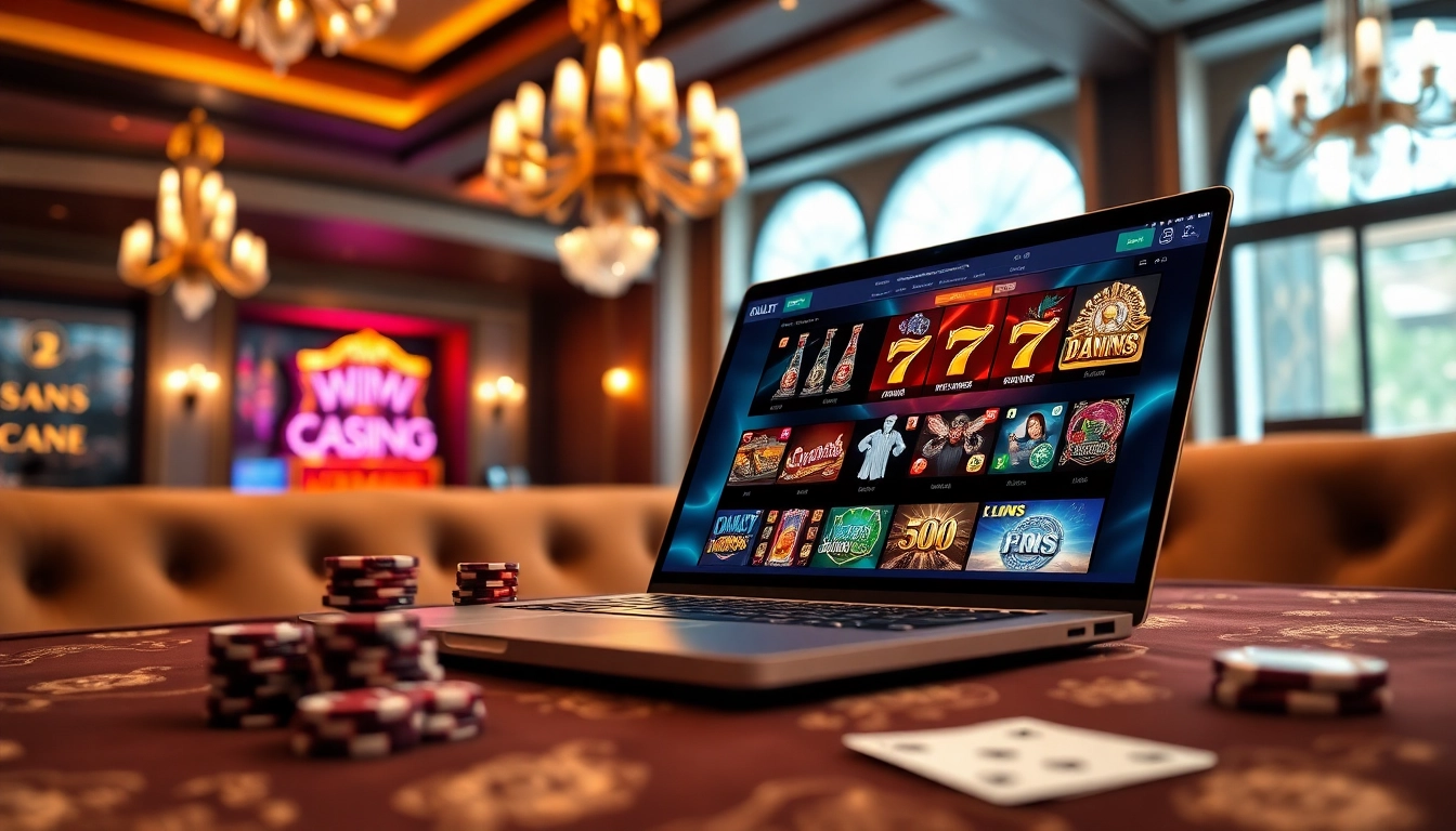 Experience the excitement of slot online apiraja88 in a luxurious casino setting with vibrant graphics and poker chips.