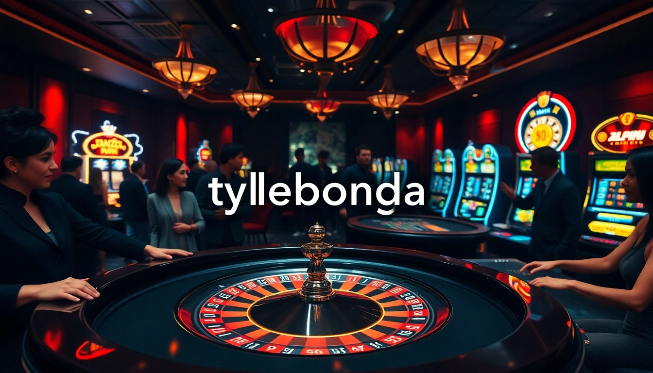 Engaging gamblers at a luxurious casino table showcasing tylebongda-themed gameplay.
