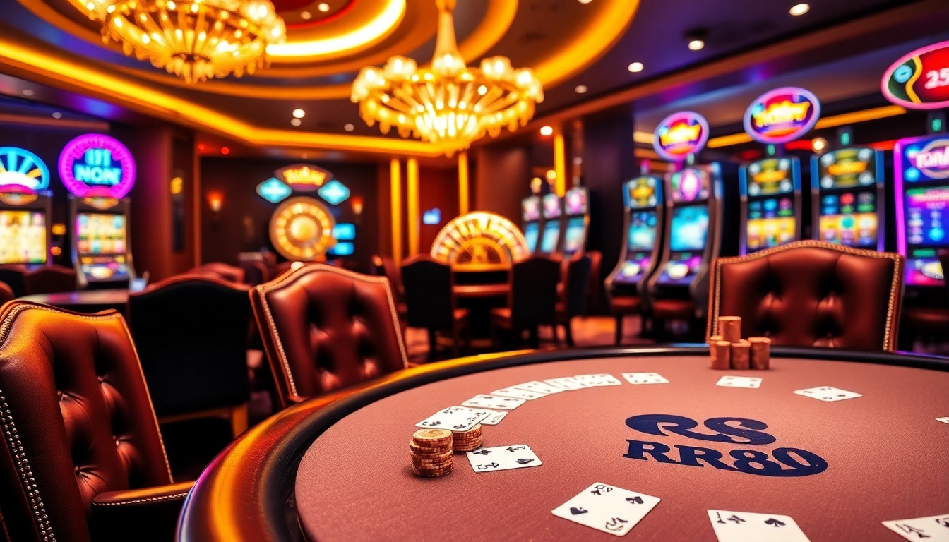 Experience the excitement of RR88 gaming with vibrant casino tables and engaging slot machines.