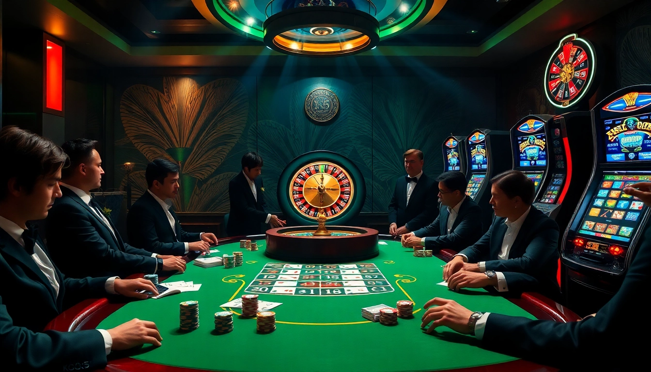Experience the thrill of high-stakes gambling at the poker table inspired by https://kk55.group, featuring vibrant chips and cards.