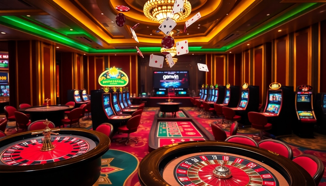 Experience thrilling gameplay at gemwin blog with vibrant casino visuals featuring poker chips and roulette.